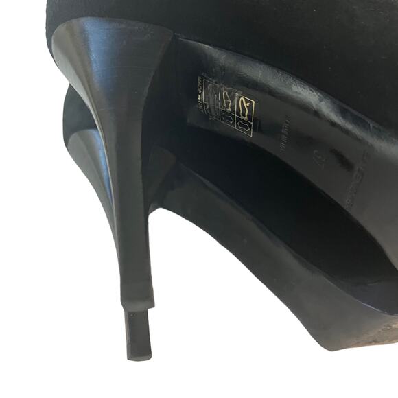 Balenciaga Black Suede Platform Stiletto Heel Boots Size 37 EU - Picture 8 of 13